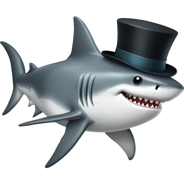 Shark with tophat emoji