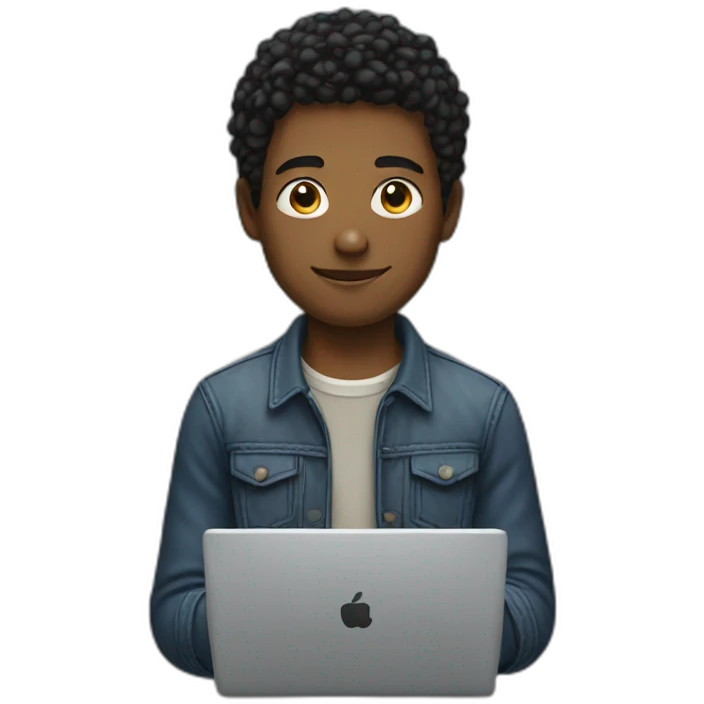 young man with a laptop emoji