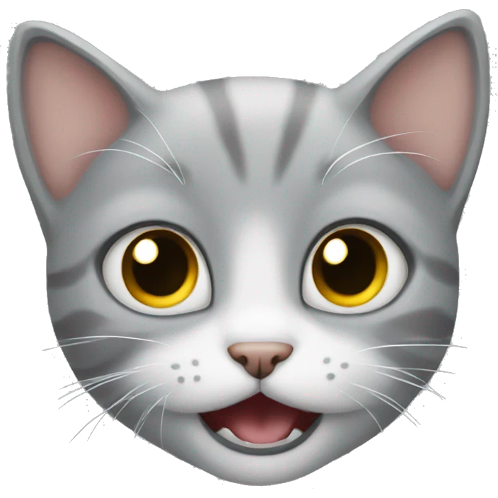 grey kitten screams  emoji