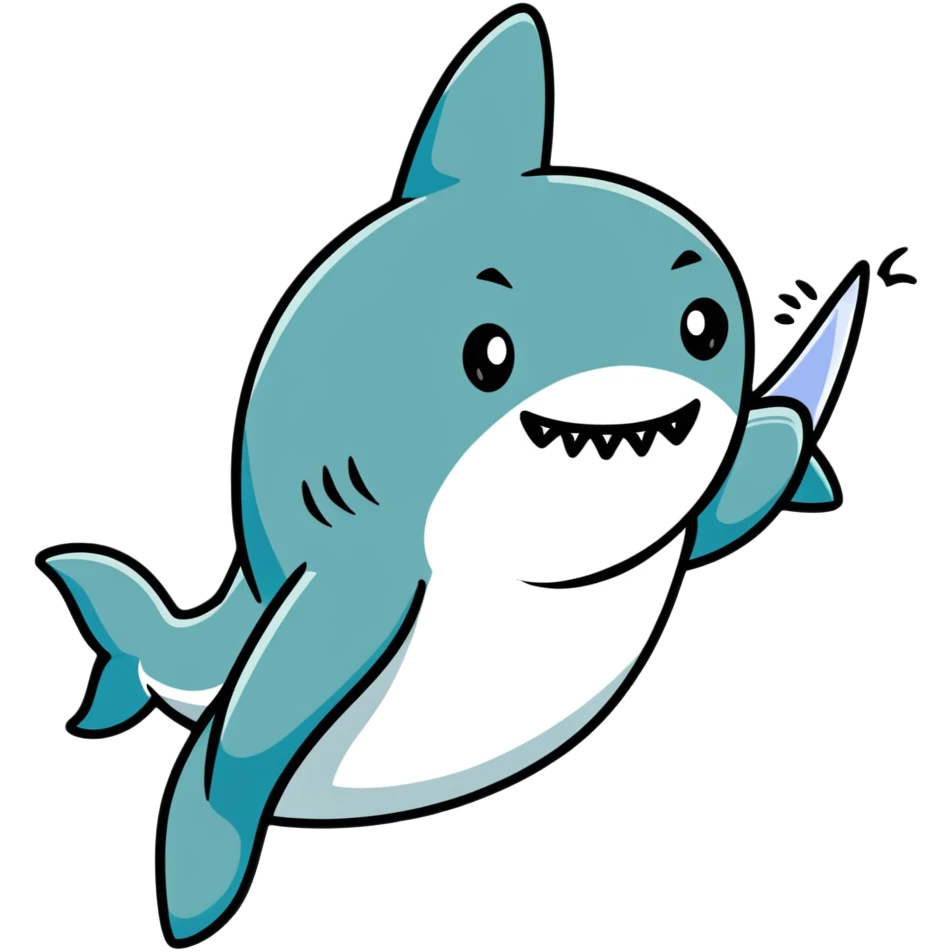 shark giving middle finger emoji