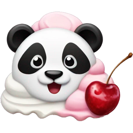 Ice cream with cherrys and a panda emoji