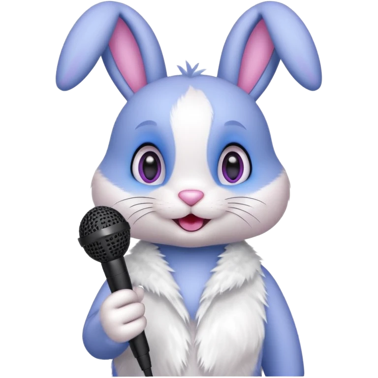 Bonnie the purple bunny holding a microphone emoji