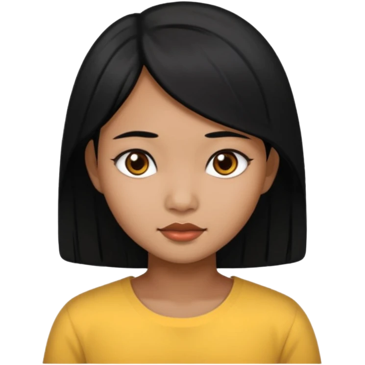 Burmese girl with black hair emoji