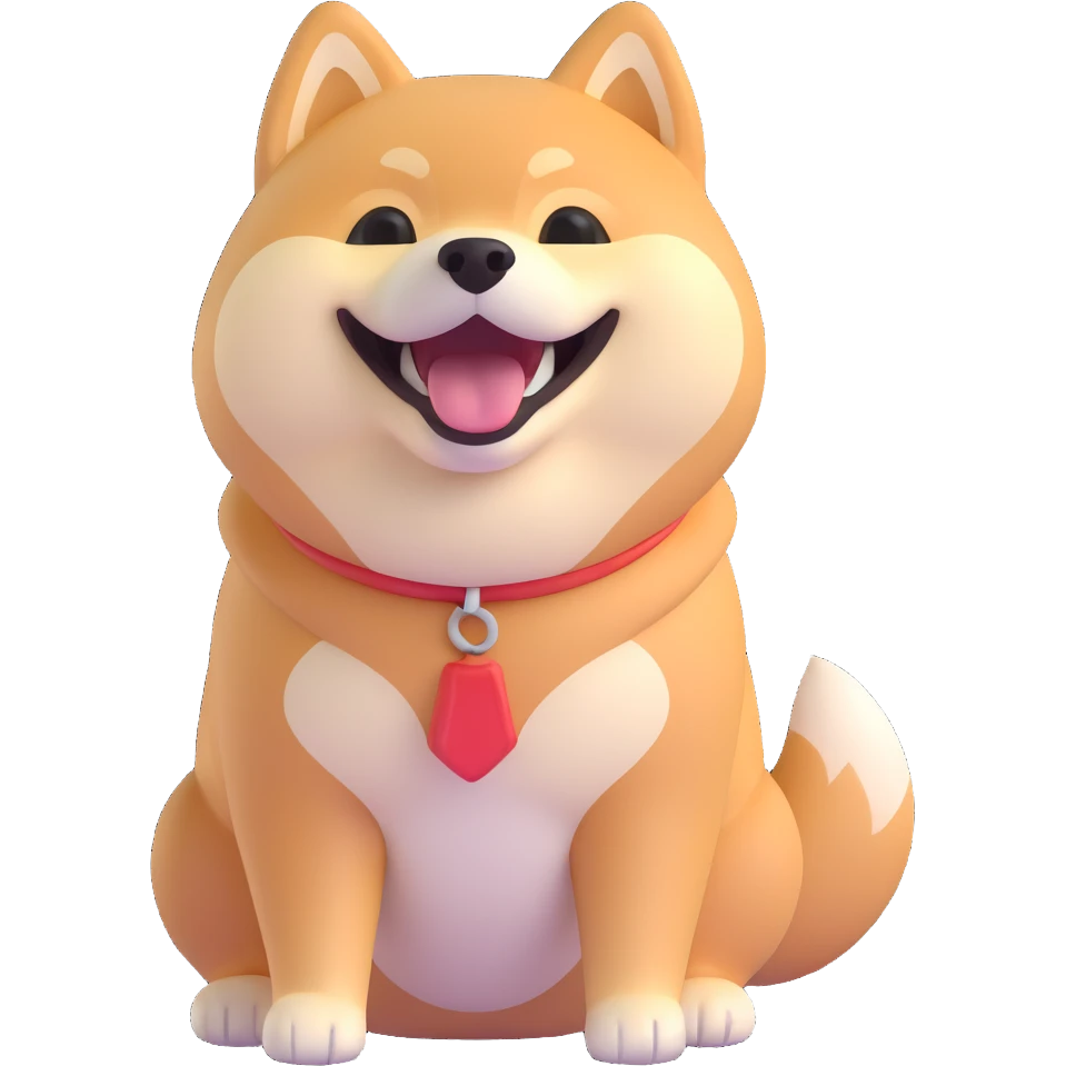 shiba inu, laughing emoji