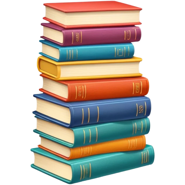 Stack of colorful books emoji