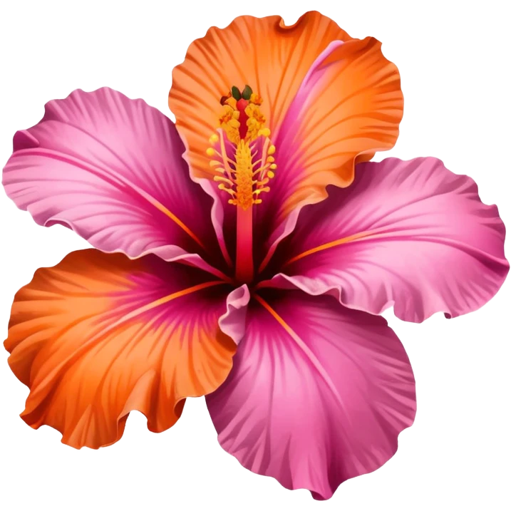 Pink/orange Hibiscus emoji emoji