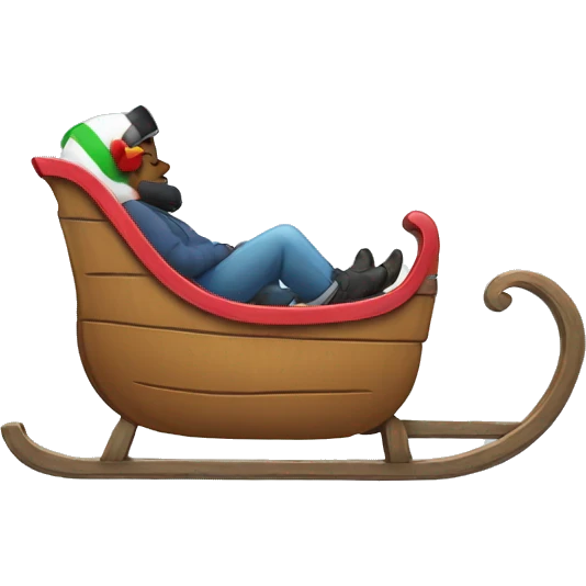 An emoji with a sled on its head.  emoji