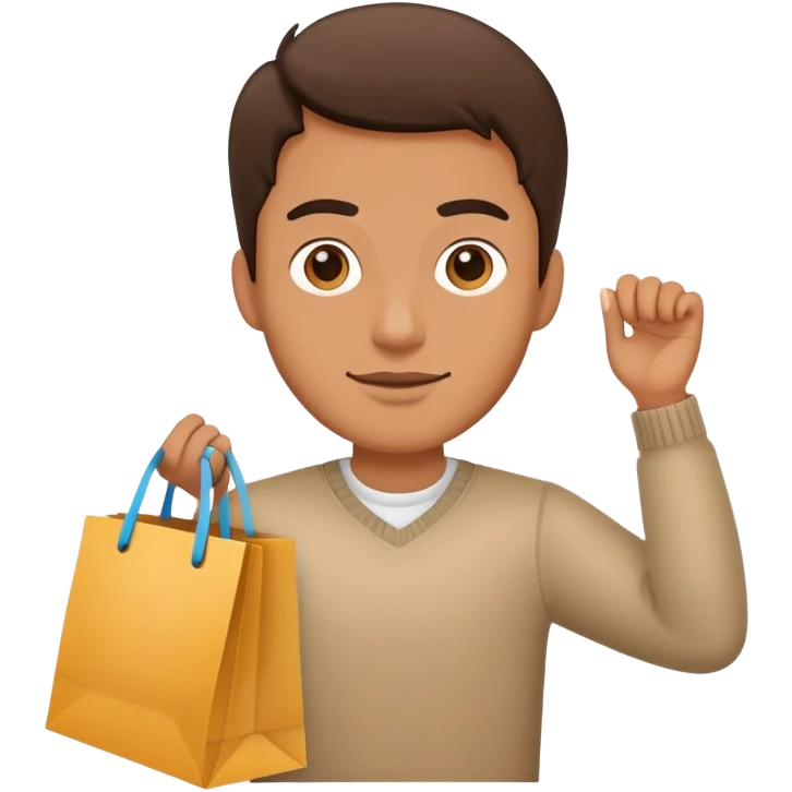 man with shopping bag emoji