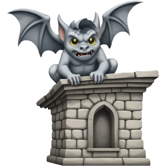 Gargoyle pooping off a building emoji