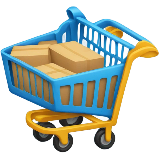 blue shopping cart emoji