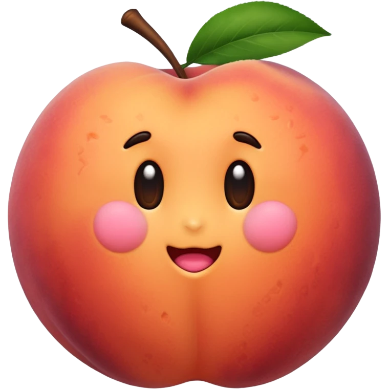 A peach with handmarks with fuzzy hair emoji