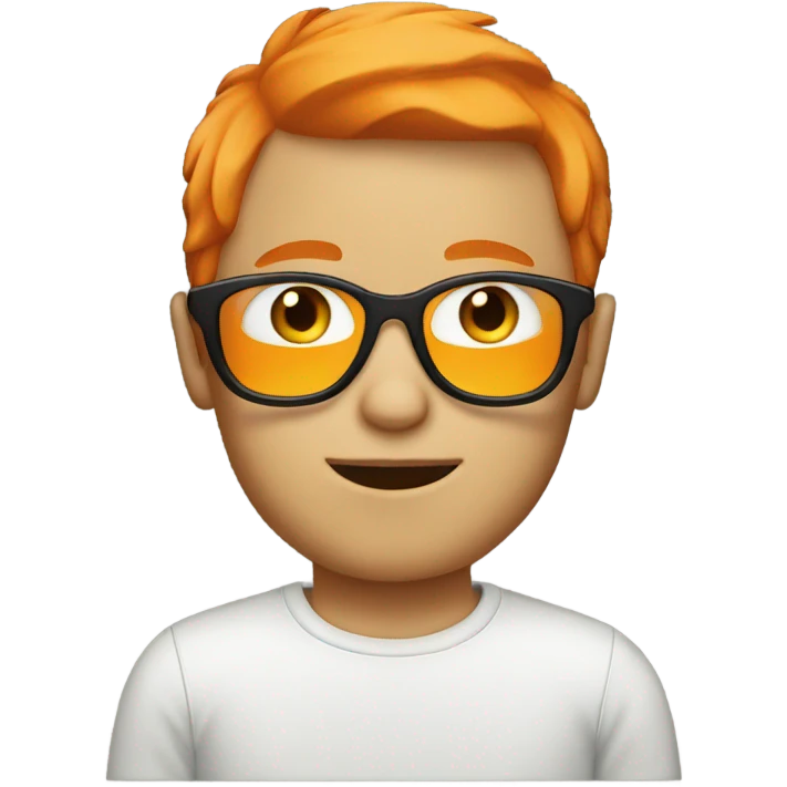 Boy with orange hair glasses and beard emoji