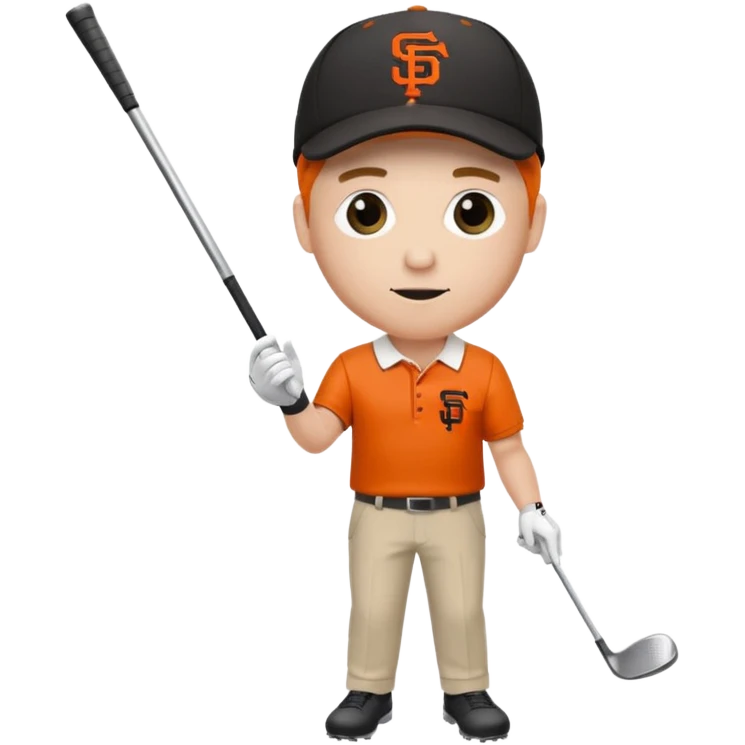 Man with Driving a Golf ball with San Francisco Giants cap emoji
