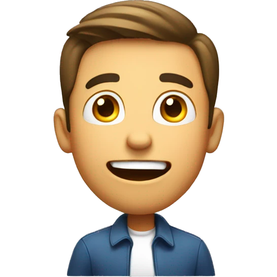 Smiling American Man have a surprised emoji