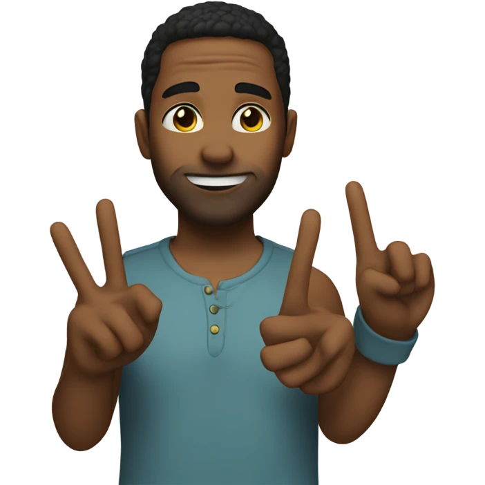 Me doing a peace sign emoji