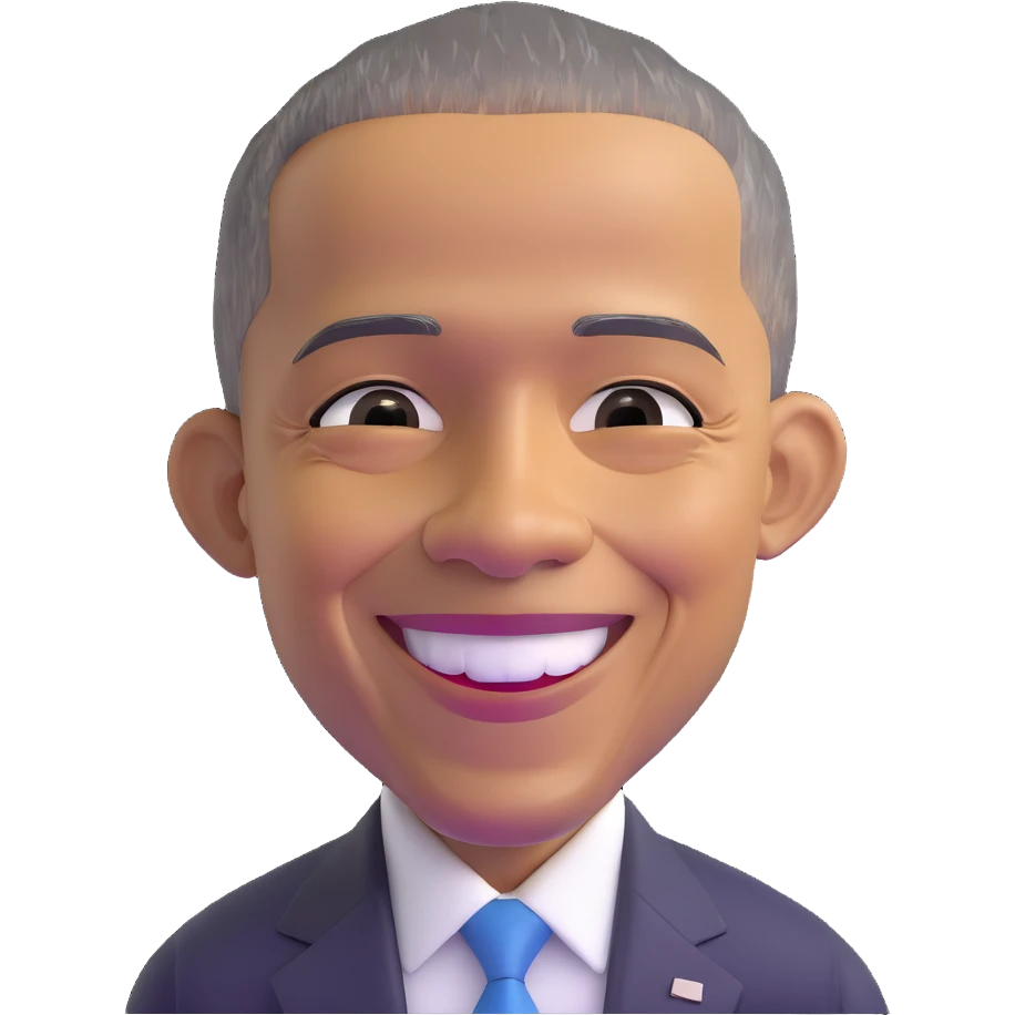 Barack Obama smiling emoji