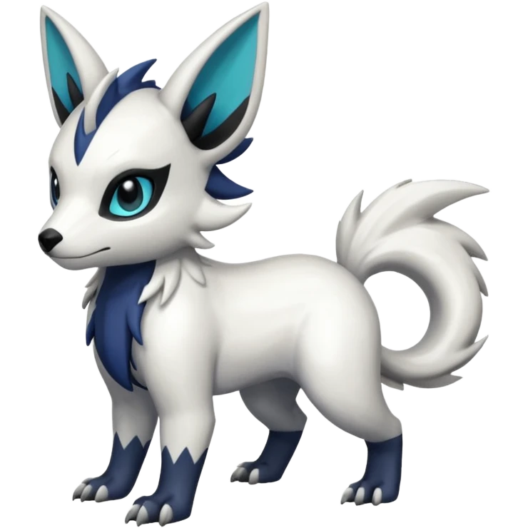Shiny White with black markings Linoone-Absol-Trico-Hybrid (Full body) emoji
