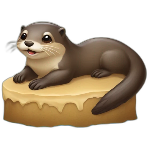 Loutre sur une tortu emoji