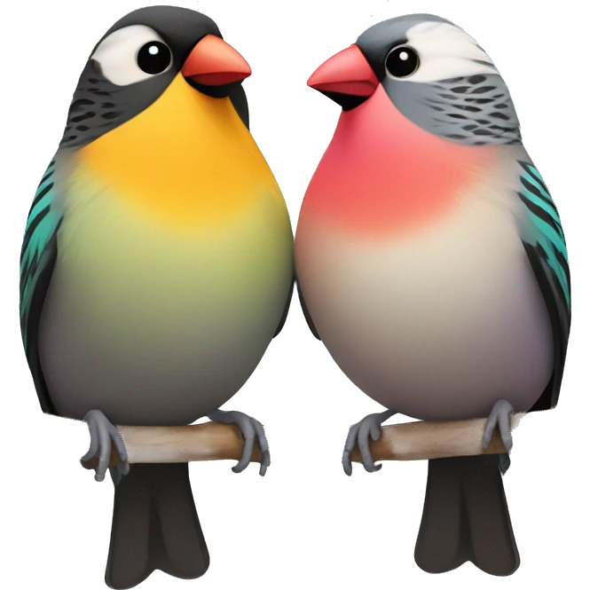 Two colorful finches emoji