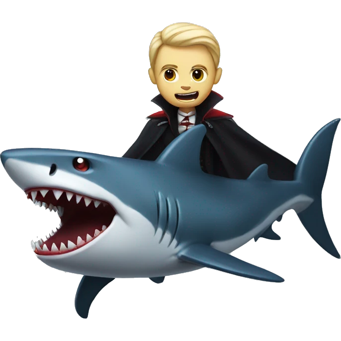 Vampire on shark emoji