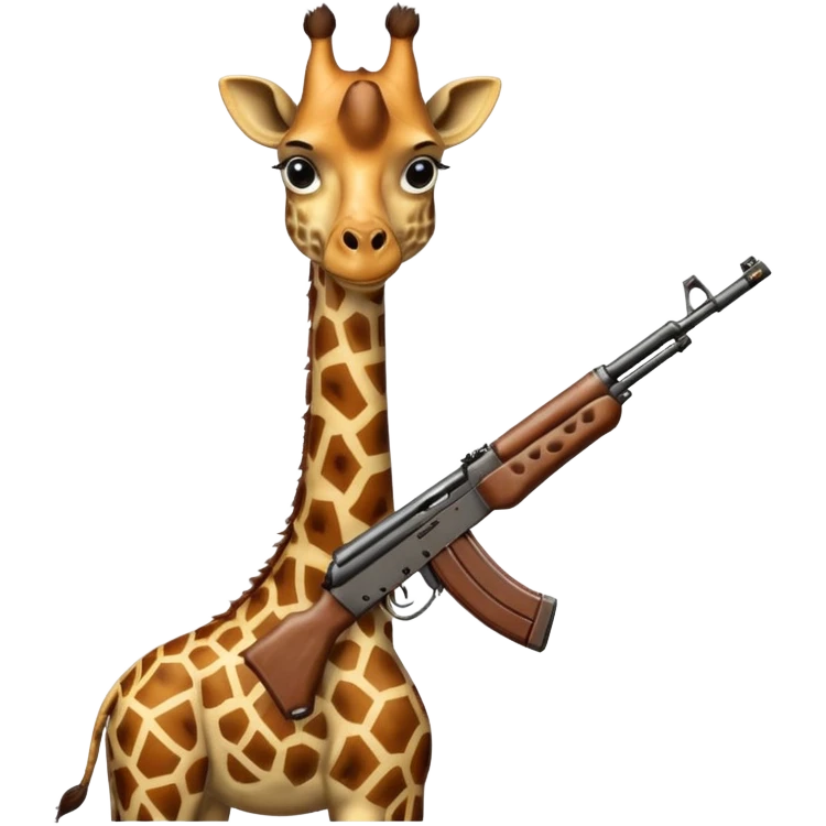 Giraffe that has a ak 47 emoji
