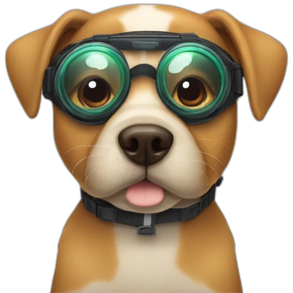 Dog with goggle emoji