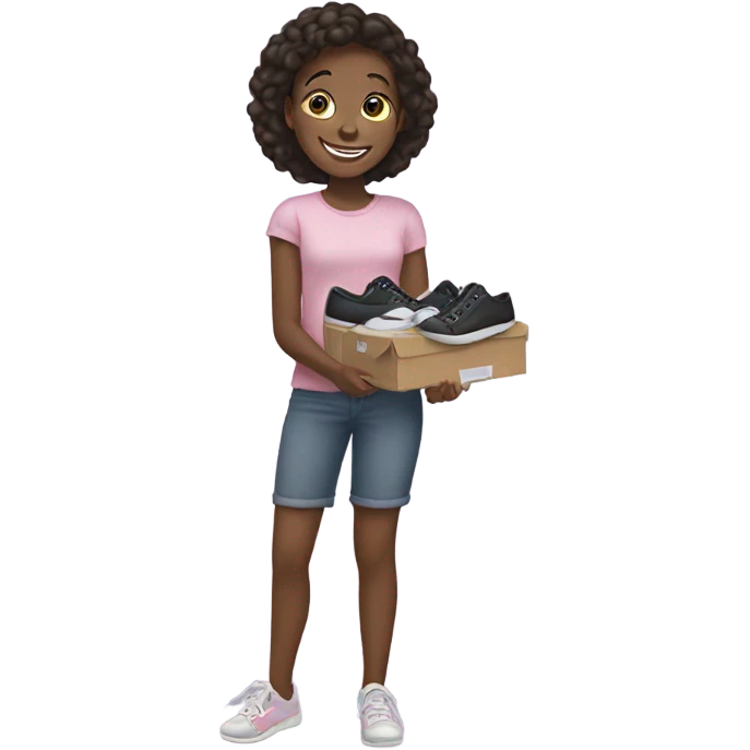 Girl holding new shoes emoji