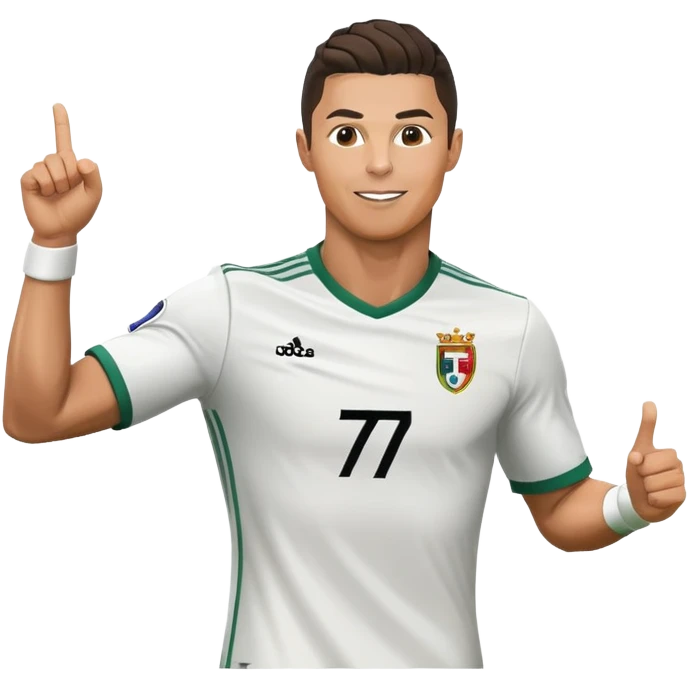 Cristiano Ronaldo celebrating with his iconic "Siu" celebration pose emoji