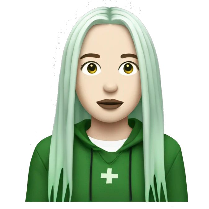 Billie eilish with Green roots  emoji