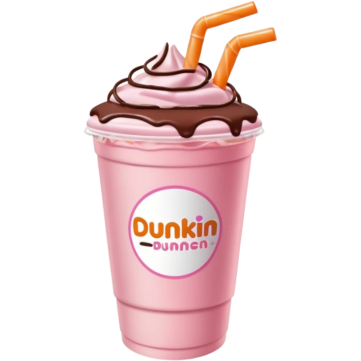 Light pink Dunkin refresher with chocolate cold foam melting into drink  emoji