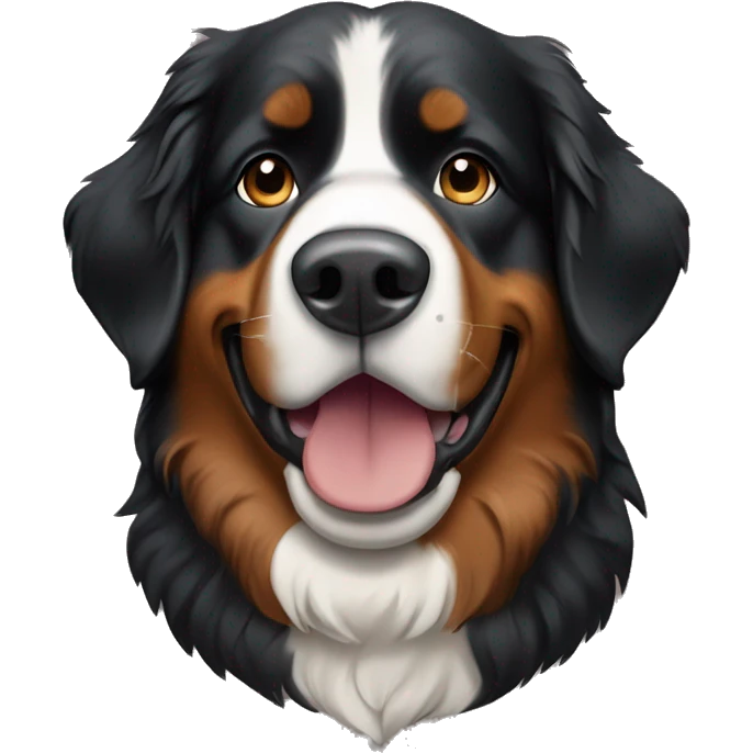 Bernese Mountain Dog with brown leather collar emoji