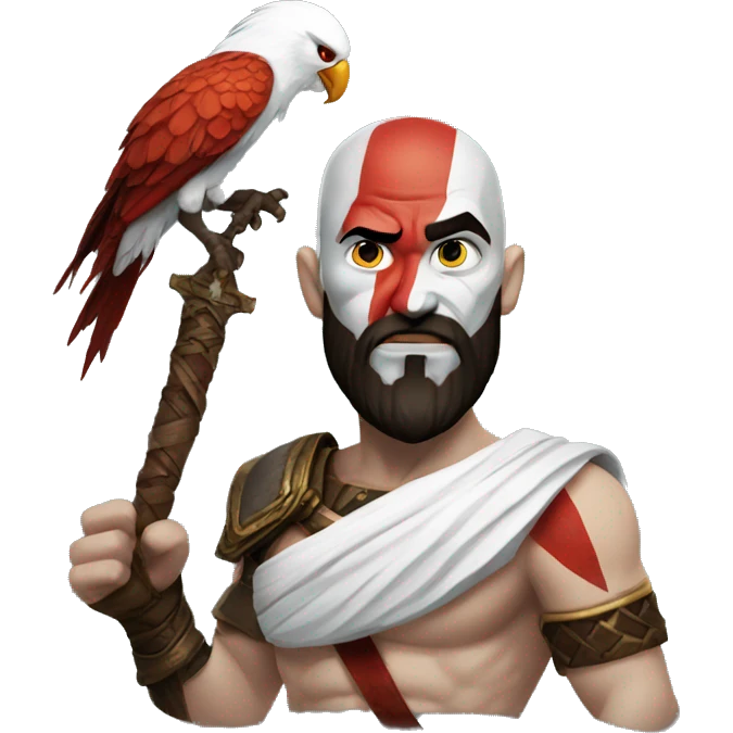 Kratos with a bird emoji