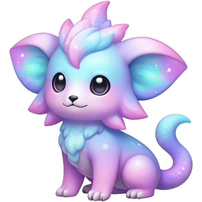 Cute adorable kawaii colorful pastel nebula fantasy animal hybrid Fakemon full body emoji