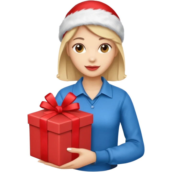 woman courier holding gift box emoji