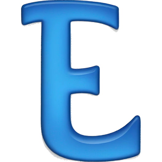 blue letter “E” emoji