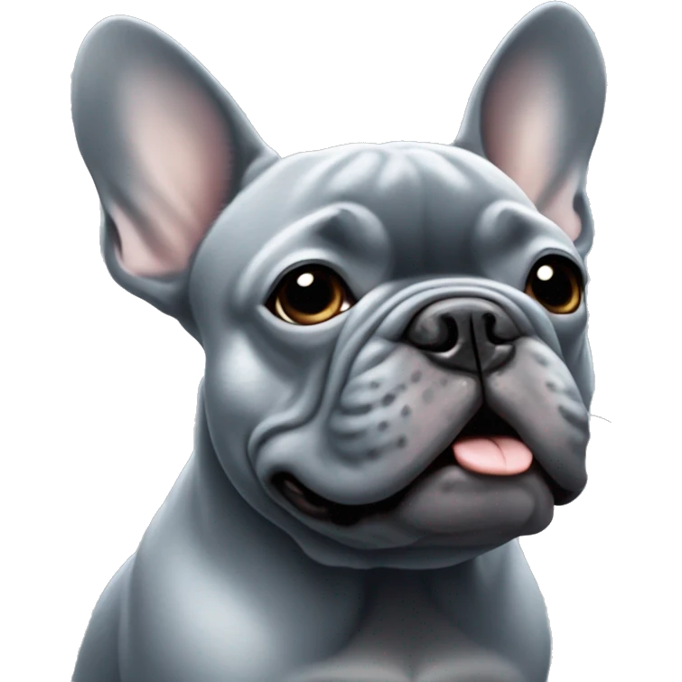 Blueish Gray french bulldog emoji