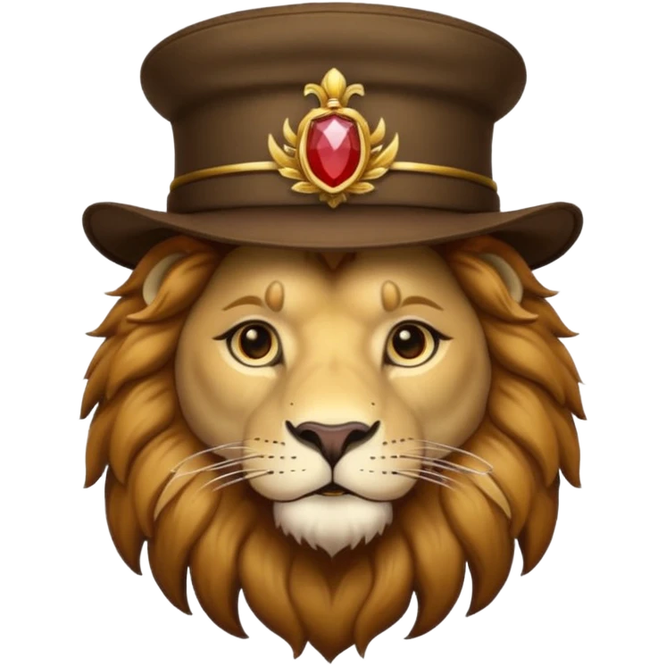 lion wearing hat emoji