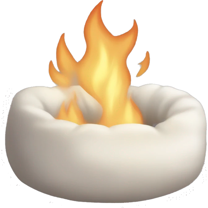 cosy white aesthetic fire emoji