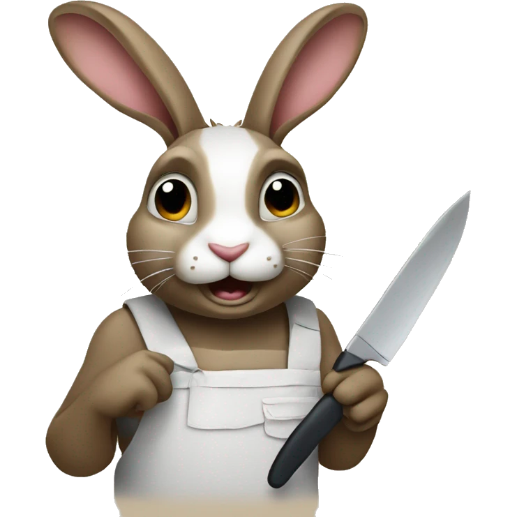 Rabbit holding a knife emoji
