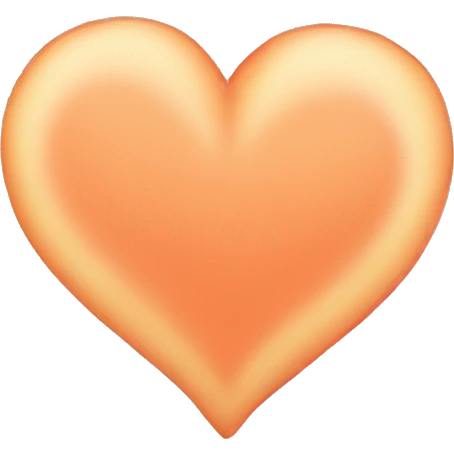 Peach colored simple heart emoji