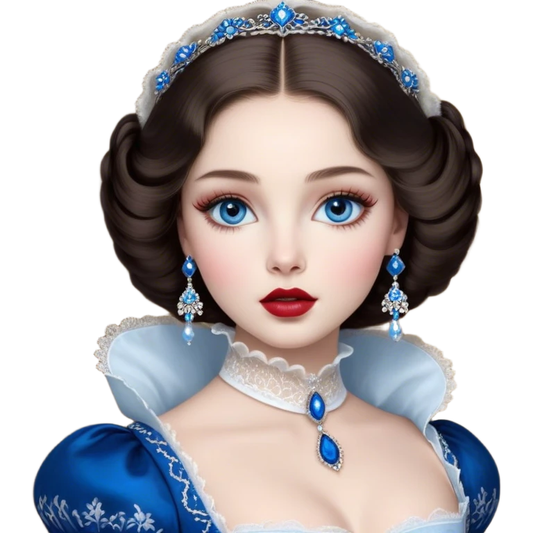 porcelain doll skin, large blue eyes with long lashes, fine details, olivia culpo as milady de winter, jinyoung shin art, refined nose, scarlet, dim light, by Maude Kaufman Eggemeyer, great digital art with details, by Scott Samuel Summers, ad image, ori and the blind, stunningly realistic emoji