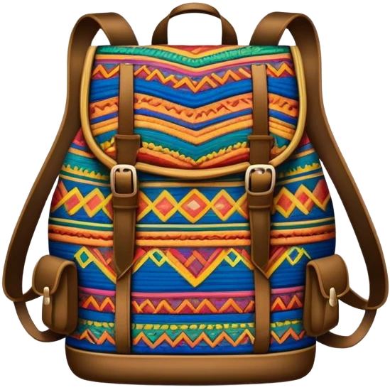 Cinematic Realistic image of a traditional Colombian mochila, rendered with detailed woven textures and vibrant patterns, set against a rustic backdrop with soft, cultural lighting emoji