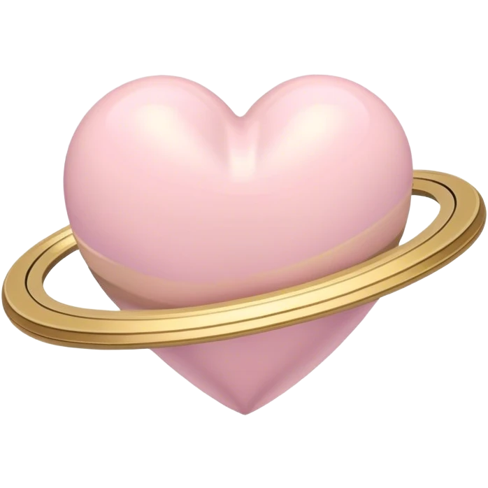 light pink heart with saturn rings emoji