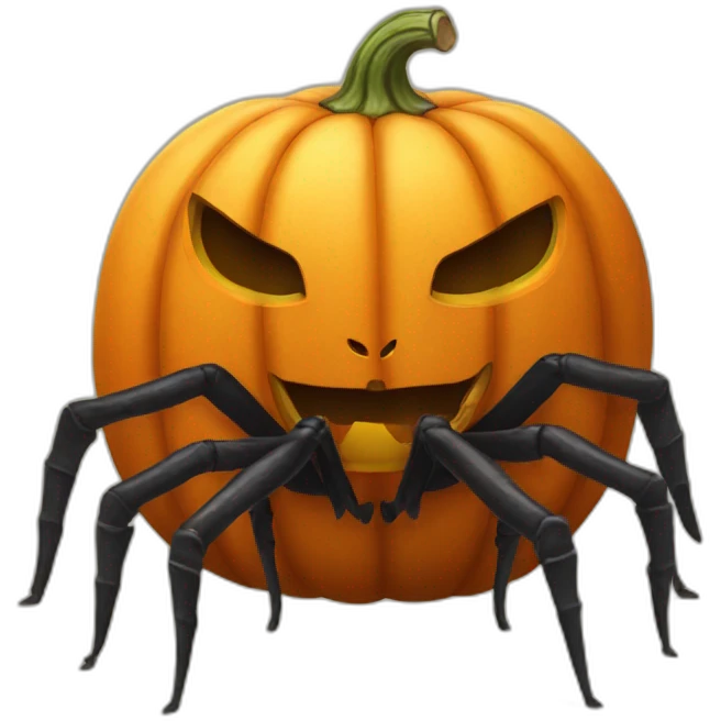 pumpkin with spider legs emoji