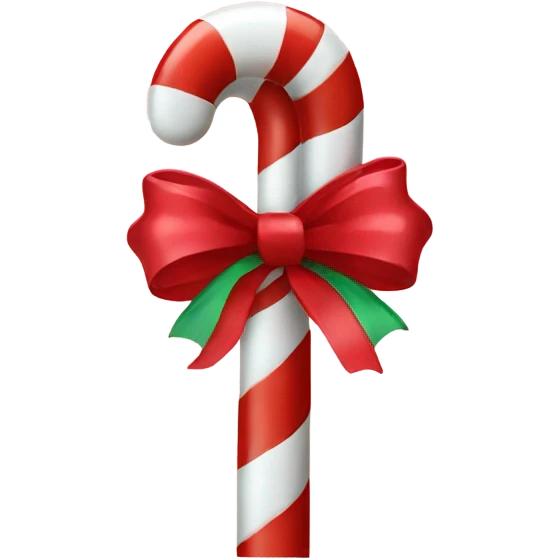 Candy cane with ribbon  emoji