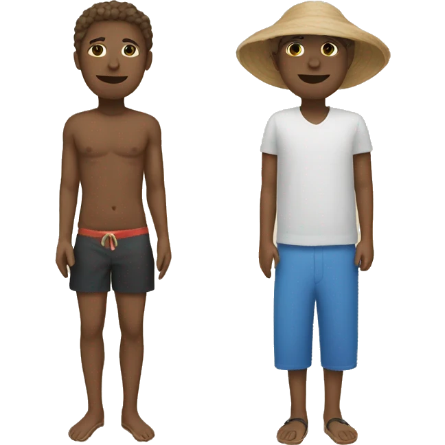 Two people on a beach  emoji