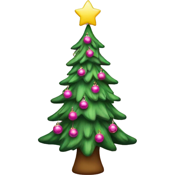 Christmas tree with pink decorations emoji