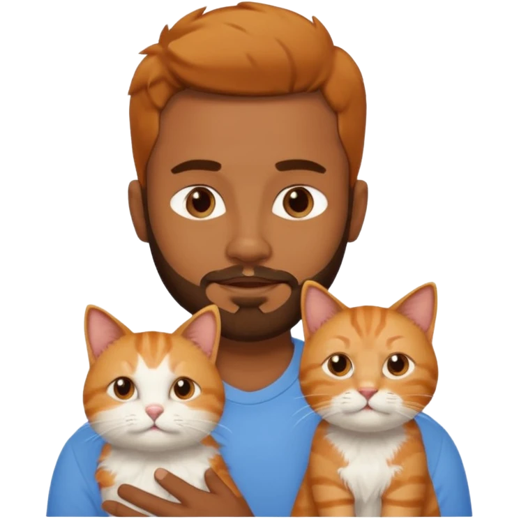 Brown guy with orange cat emoji