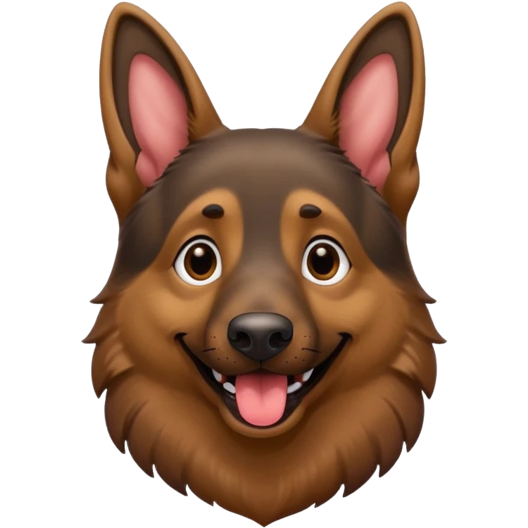 cartoon style dark German Shepherd dog with its long tongue hanging out  emoji