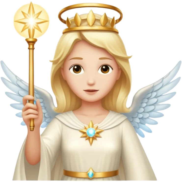 Angel Queen made of light with wand emoji
